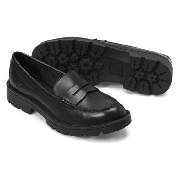 Born Shoes Born Womens Loire Black Leather Lofers